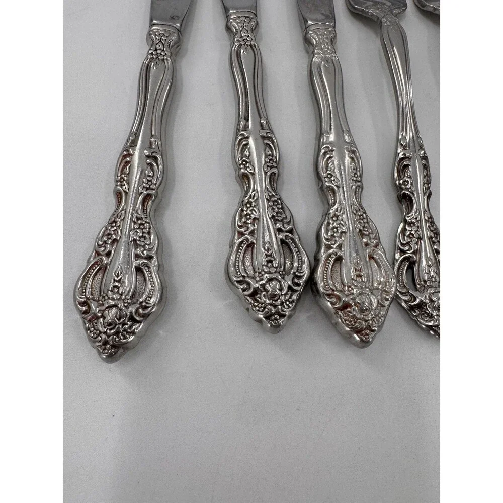 Oneida Michelangelo Heirloom Cube Set Of 9 Stainless Flatware Forks Spoons Knife